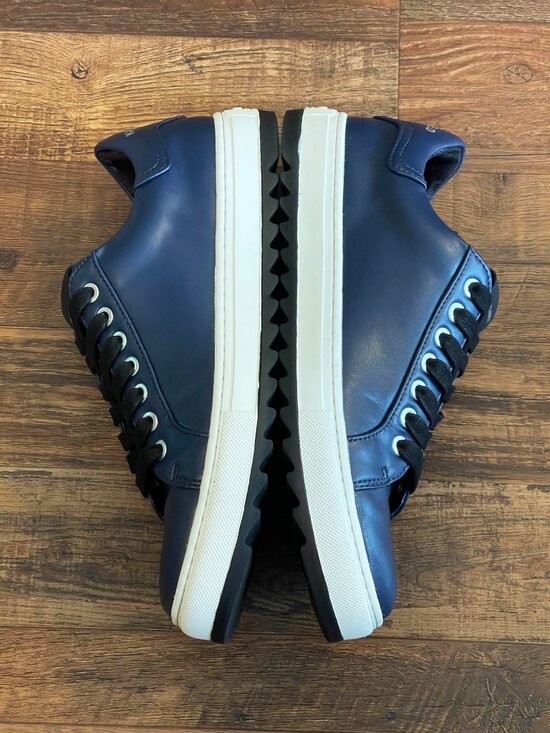 Karl Lagerfeld Paris Men\'s Leather Low Top Sneaker Designer Navy Blue Size 8 main image 9